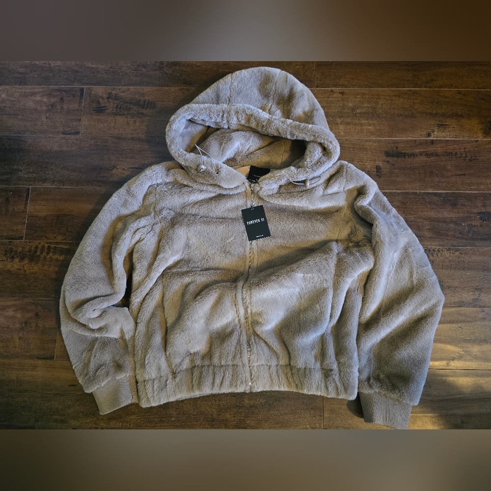 BOGO NWT Cozy Faux Fur Hoodie